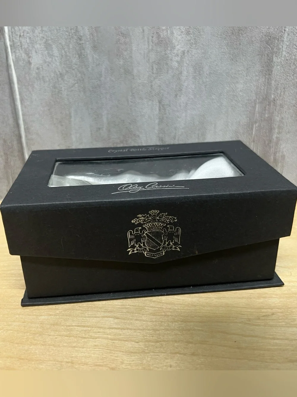 Oleg Cassini Signed Monogram Crystal Bottle Stopper